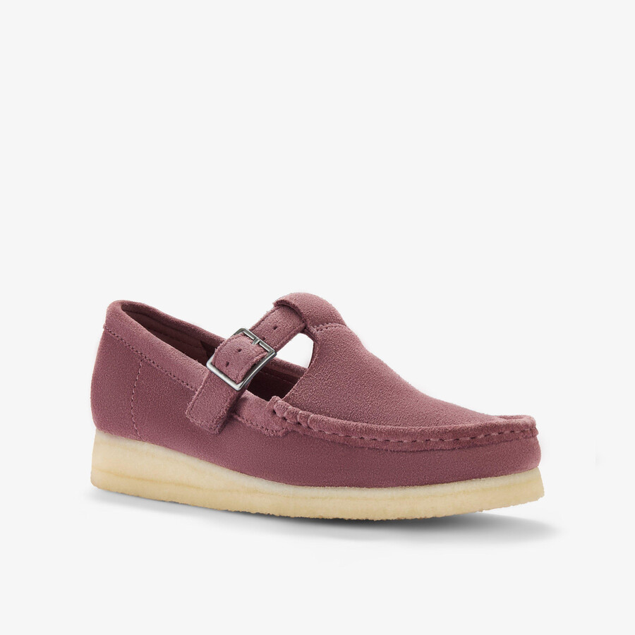 wallabee t-bar - rosébruin suède